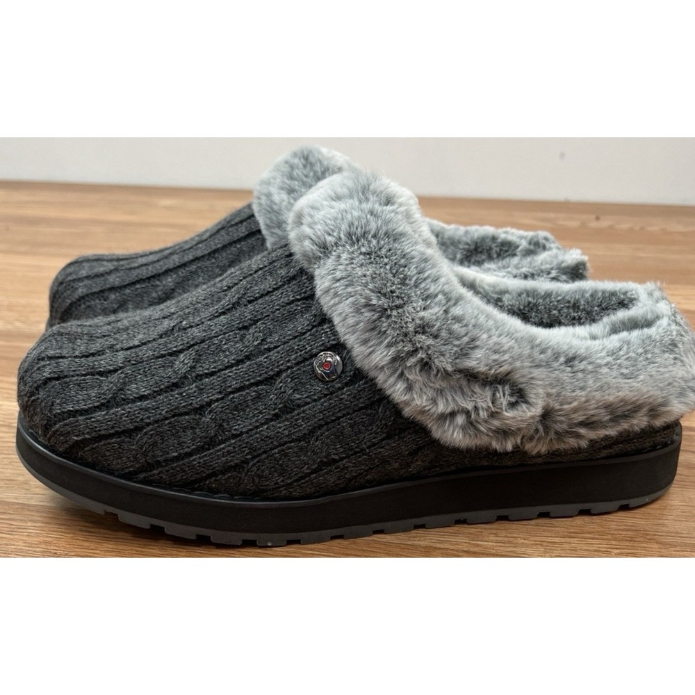 BOBS by Skechers Keepsakes Ice Angel Clog Slippers in Charcoal Womens 9.5 NEW - Picture 4 of 14